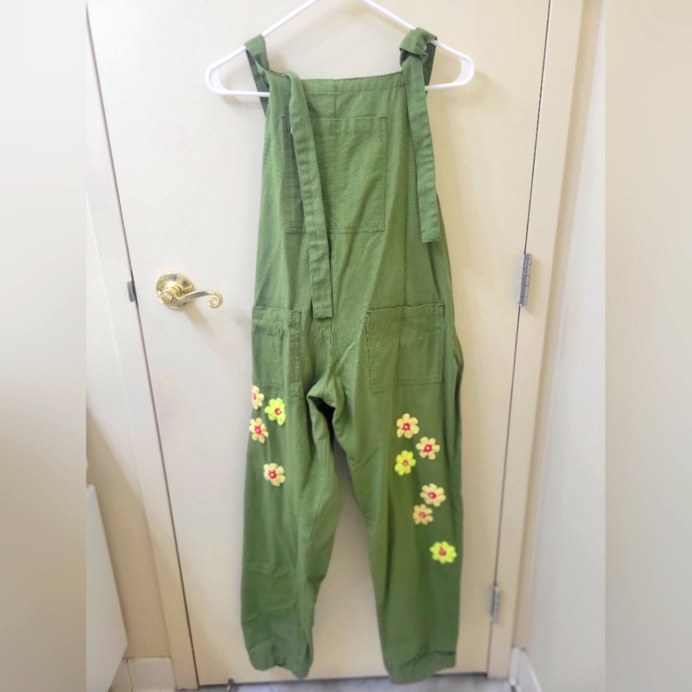 Lucy and yak with customized crochet dungaree